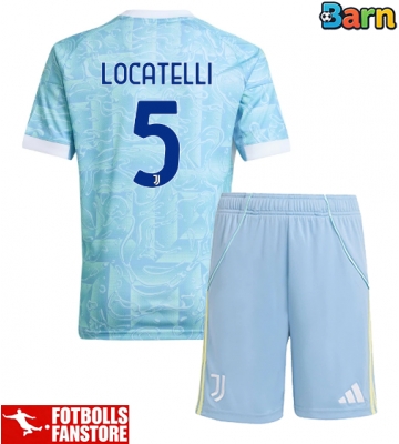 Juventus Manuel Locatelli #5 Bortatröja Barn 2025-26 Kortärmad (+ Korta byxor)