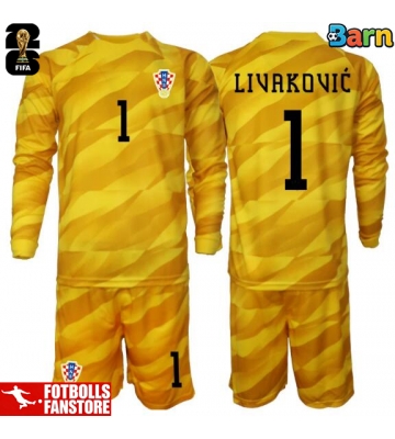 Kroatien Dominik Livakovic #1 Målvakt Hemmatröja Barn VM 2026 Långärmad (+ Korta byxor)