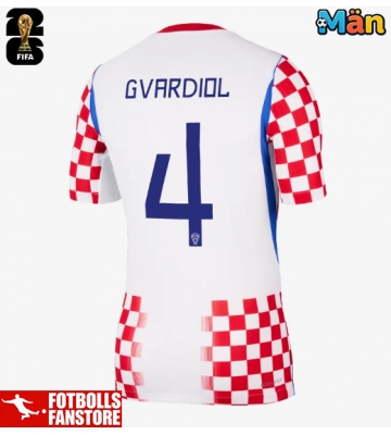Kroatien Josko Gvardiol #4 Hemmatröja VM 2026 Kortärmad