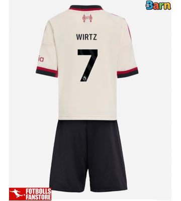 Liverpool Florian Wirtz #7 Bortatröja Barn 2025-26 Kortärmad (+ Korta byxor)