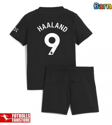 Manchester City Erling Haaland #9 Bortatröja Barn 2025-26 Kortärmad (+ Korta byxor)