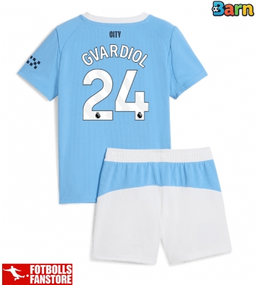 Manchester City Josko Gvardiol #24 Hemmatröja Barn 2025-26 Kortärmad (+ Korta byxor)