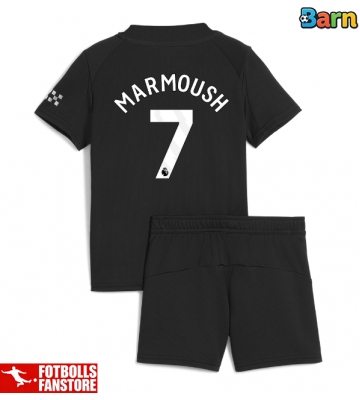 Manchester City Omar Marmoush #7 Bortatröja Barn 2025-26 Kortärmad (+ Korta byxor)
