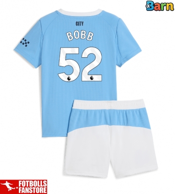 Manchester City Oscar Bobb #52 Hemmatröja Barn 2025-26 Kortärmad (+ Korta byxor)