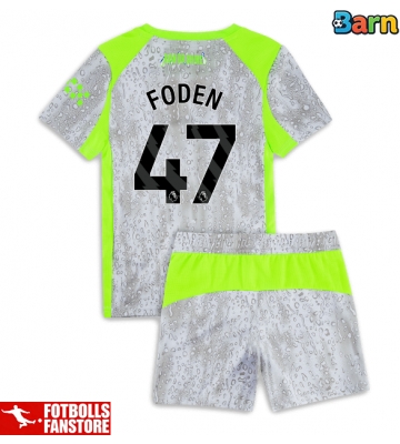 Manchester City Phil Foden #47 Tredje Tröja Barn 2025-26 Kortärmad (+ Korta byxor)