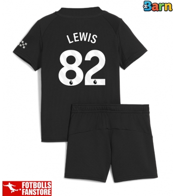 Manchester City Rico Lewis #82 Bortatröja Barn 2025-26 Kortärmad (+ Korta byxor)