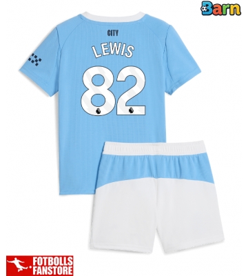 Manchester City Rico Lewis #82 Hemmatröja Barn 2025-26 Kortärmad (+ Korta byxor)