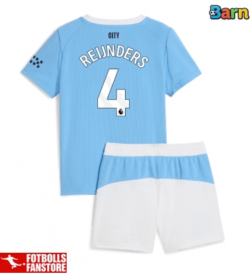 Manchester City Tijjani Reijnders #4 Hemmatröja Barn 2025-26 Kortärmad (+ Korta byxor)