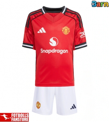 Manchester United Hemmatröja Barn 2025-26 Kortärmad (+ Korta byxor)