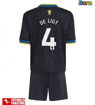 Manchester United Matthijs de Ligt #4 Tredje Tröja Barn 2025-26 Kortärmad (+ Korta byxor)