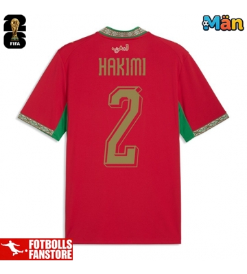 Marocko Achraf Hakimi #2 Hemmatröja VM 2026 Kortärmad