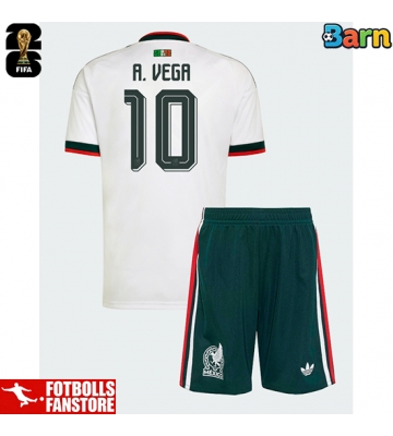 Mexiko Alexis Vega #10 Bortatröja Barn VM 2026 Kortärmad (+ Korta byxor)