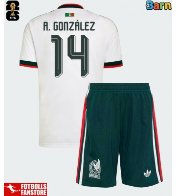 Mexiko Armando Gonzalez #14 Bortatröja Barn VM 2026 Kortärmad (+ Korta byxor)