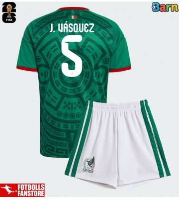 Mexiko Johan Vasquez #5 Hemmatröja Barn VM 2026 Kortärmad (+ Korta byxor)