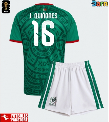 Mexiko Julian Quinones #16 Hemmatröja Barn VM 2026 Kortärmad (+ Korta byxor)