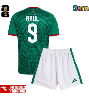 Mexiko Raul Jimenez #9 Hemmatröja Barn VM 2026 Kortärmad (+ Korta byxor)