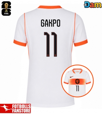 Nederländerna Cody Gakpo #11 Bortatröja Dam VM 2026 Kortärmad