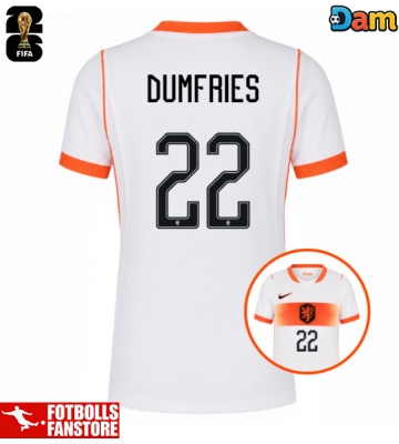 Nederländerna Denzel Dumfries #22 Bortatröja Dam VM 2026 Kortärmad