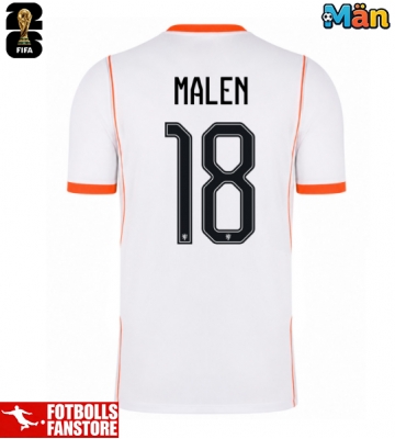 Nederländerna Donyell Malen #18 Bortatröja VM 2026 Kortärmad