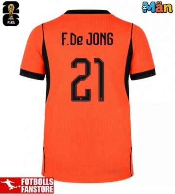 Nederländerna Frenkie de Jong #21 Hemmatröja VM 2026 Kortärmad