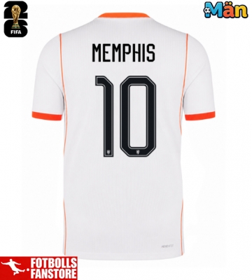 Nederländerna Memphis Depay #10 Bortatröja VM 2026 Kortärmad