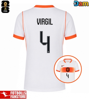 Nederländerna Virgil van Dijk #4 Bortatröja Dam VM 2026 Kortärmad
