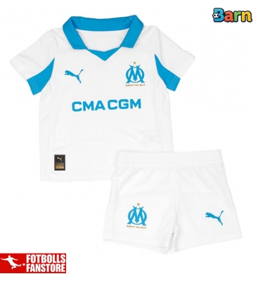 Olympique de Marseille Hemmatröja Barn 2025-26 Kortärmad (+ Korta byxor)