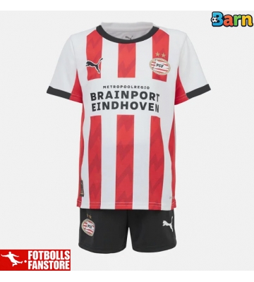 PSV Eindhoven Hemmatröja Barn 2025-26 Kortärmad (+ Korta byxor)