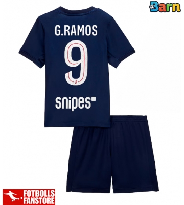 Paris Saint-Germain Goncalo Ramos #9 Hemmatröja Barn 2025-26 Kortärmad (+ Korta byxor)