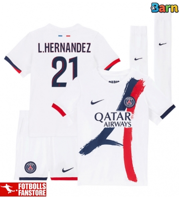 Paris Saint-Germain Lucas Hernandez #21 Bortatröja Barn 2025-26 Kortärmad (+ Korta byxor)