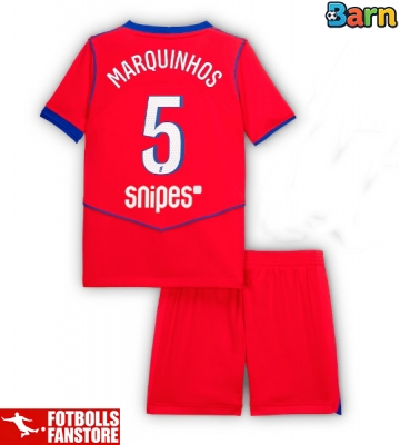 Paris Saint-Germain Marquinhos #5 Tredje Tröja Barn 2025-26 Kortärmad (+ Korta byxor)