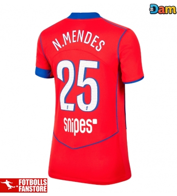 Paris Saint-Germain Nuno Mendes #25 Tredje Tröja Dam 2025-26 Kortärmad