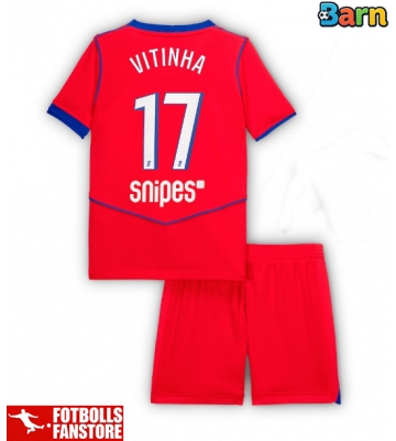 Paris Saint-Germain Vitinha #17 Tredje Tröja Barn 2025-26 Kortärmad (+ Korta byxor)