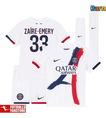 Paris Saint-Germain Warren Zaire-Emery #33 Bortatröja Barn 2025-26 Kortärmad (+ Korta byxor)
