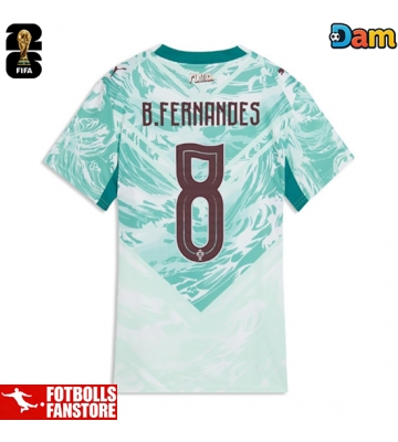 Portugal Bruno Fernandes #8 Bortatröja Dam VM 2026 Kortärmad