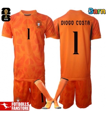 Portugal Diogo Costa #1 Målvakt Bortatröja Barn VM 2026 Kortärmad (+ Korta byxor)