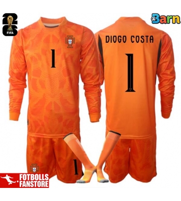 Portugal Diogo Costa #1 Målvakt Bortatröja Barn VM 2026 Långärmad (+ Korta byxor)