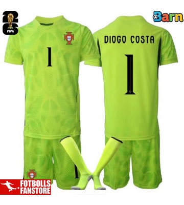 Portugal Diogo Costa #1 Målvakt Hemmatröja Barn VM 2026 Kortärmad (+ Korta byxor)