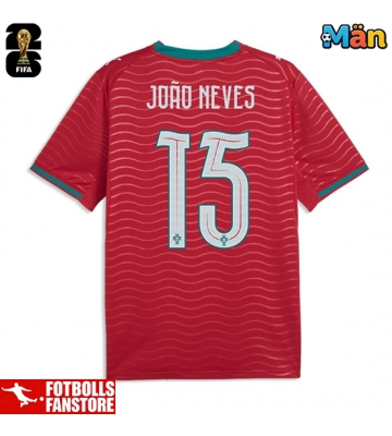 Portugal Joao Neves #15 Hemmatröja VM 2026 Kortärmad