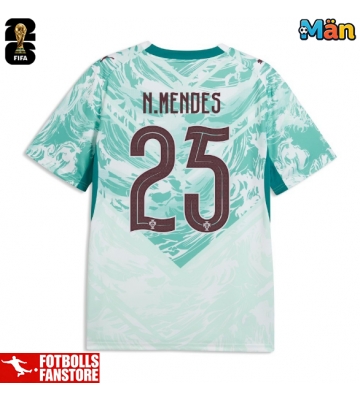 Portugal Nuno Mendes #25 Bortatröja VM 2026 Kortärmad