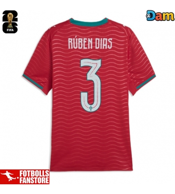 Portugal Ruben Dias #3 Hemmatröja Dam VM 2026 Kortärmad