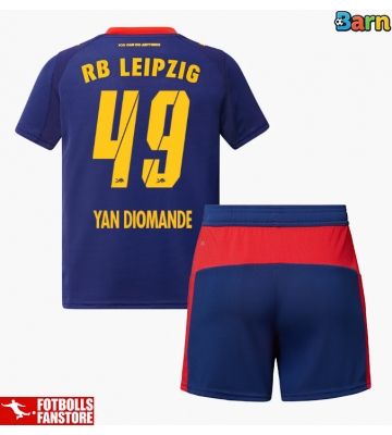 RB Leipzig Yan Diomande #49 Bortatröja Barn 2025-26 Kortärmad (+ Korta byxor)