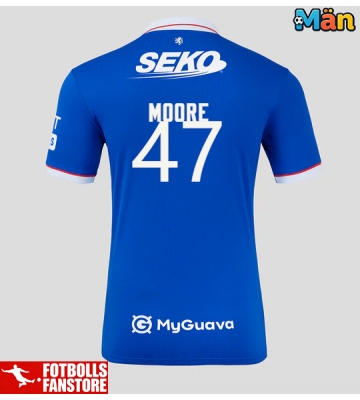 Rangers Mikey Moore #47 Hemmatröja 2025-26 Kortärmad