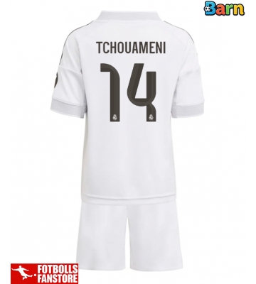 Real Madrid Aurelien Tchouameni #14 Hemmatröja Barn 2025-26 Kortärmad (+ Korta byxor)