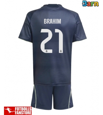 Real Madrid Brahim Diaz #21 Bortatröja Barn 2025-26 Kortärmad (+ Korta byxor)