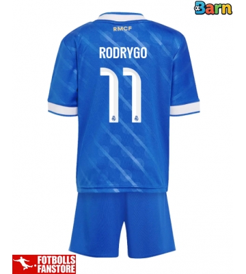 Real Madrid Rodrygo Goes #11 Tredje Tröja Barn 2025-26 Kortärmad (+ Korta byxor)