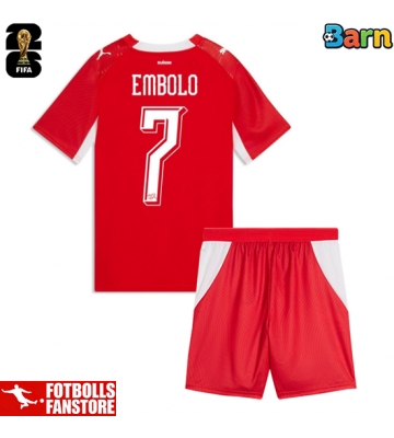 Schweiz Breel Embolo #7 Hemmatröja Barn VM 2026 Kortärmad (+ Korta byxor)