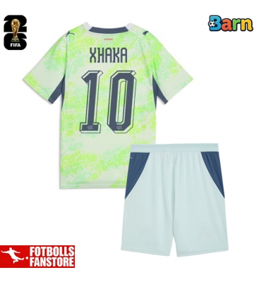 Schweiz Granit Xhaka #10 Bortatröja Barn VM 2026 Kortärmad (+ Korta byxor)