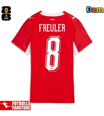 Schweiz Remo Freuler #8 Hemmatröja Dam VM 2026 Kortärmad