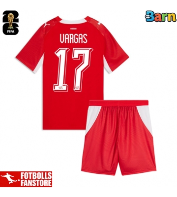 Schweiz Ruben Vargas #17 Hemmatröja Barn VM 2026 Kortärmad (+ Korta byxor)